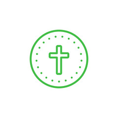 Fototapeta premium Digital png illustration of cross in circle on transparent background