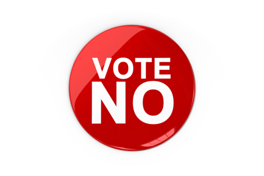 Digital png illustration of vote no text on transparent background