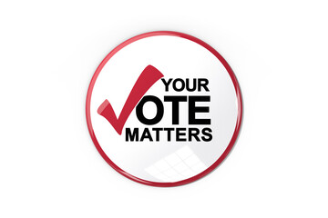 Digital png illustration of your vote matters text on transparent background