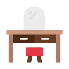 dressing table flat design icon