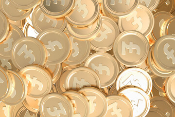 Digital png illustration of gold coins on transparent background