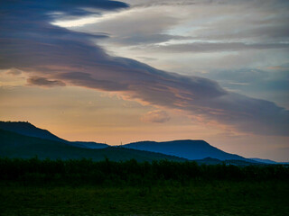 sunset in the mountains