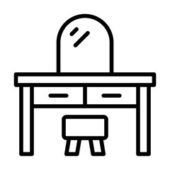 dressing table line icon