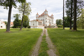 Architecture of the Wojanow Palace in Lower Silesia. Poland