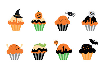 Halloween cupcakes. Spooky decorated muffins