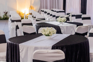 decoration of the wedding reception venue indoors