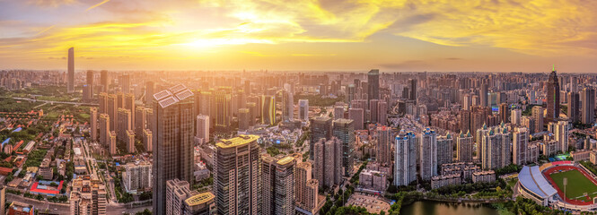 Aerospace Hubei Wuhan City Landscape Panorama
