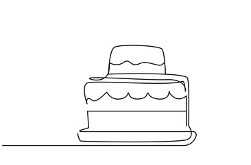 birthday wedding cake celebration object line art