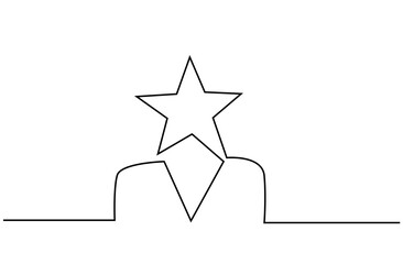 person with star head business finance best top liked employee line art