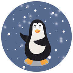 The happy penguins in the garden