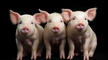 Baby pig on the isolated background