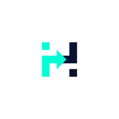 Letter H Arrow Logo Design. H initial Logo