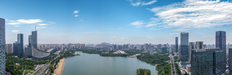 Fototapeta premium Aerial photography of the urban scenery of Hefei; Anhui; China