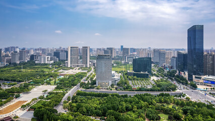 Aerial photography of the urban scenery of Hefei; Anhui; China