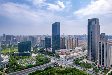 Fototapeta na wymiar Aerial photography of the urban scenery of Hefei; Anhui; China