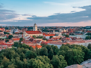 Vilnius, Lithuania - 07 30 2023: General view of Vilnius Old Town