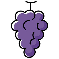 太い線で描かれたカットイラスト / ひと房のぶどう