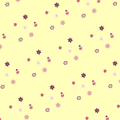 florals flower abstract seamless pattern with element hand drawn illustration. beautiful seamless pattern wallpaper background