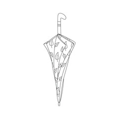 Umbrella. Hello autumn. Autumn season element, icon. Line art.