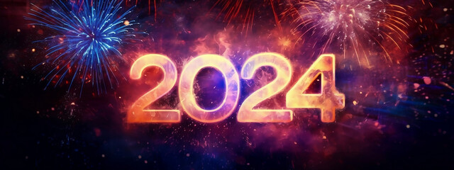 Happy New Year 2024, Fireworks
