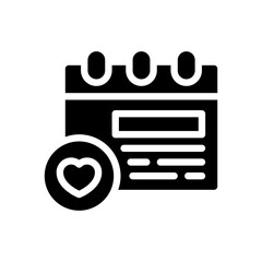 valentines day glyph icon