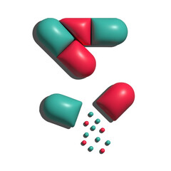 pills and capsules 3d