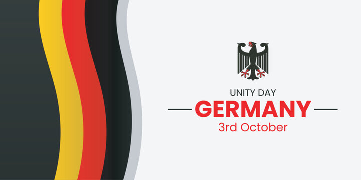 Germany Unity Day. Happy Unity Day Germany 3rd October. Unity Day Greeting Card, Banner or Poster Template.