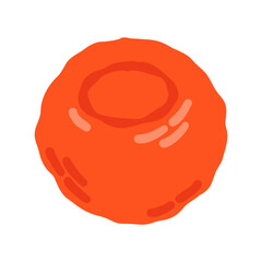 Orange bead for a bracelet 00s, 2000s. Hand drawn flat cartoon element. Vector illustration