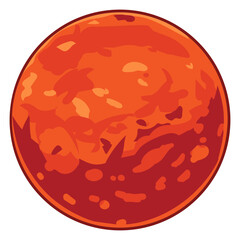 Planet Mars Cartoon Drawing Vector Illustration