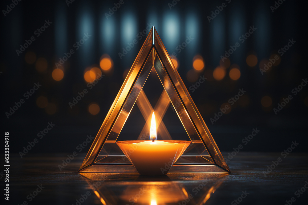 Wall mural Geometry Symbol Illuminated by Candlelight 