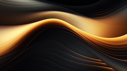 golden and black waves abstract backdrop background