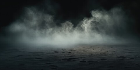 Fototapeta premium Abstract light in a dark concrete floor with smoke, Background of empty room, street, neon light, fog, asphalt, copy space, generative ai