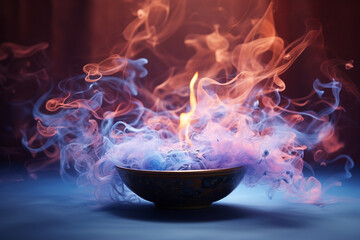 delicate swirls of incense smoke in a serene meditation space, evoking a sense of calm and introspection 