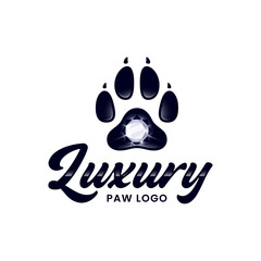 luxury pet paw logo