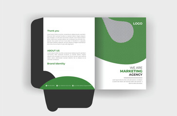 Business presentation folder template, Folder design, cover for catalog, brochures, abstract branding graphics vector mockup template - obrazy, fototapety, plakaty