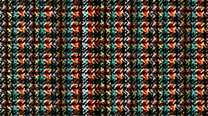 Checkered fabric with colored threads, generative AI.