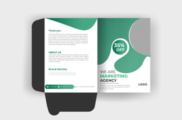 Corporate Business presentation folder template design, Business folder for vector mockup with corporate identity digital graphics