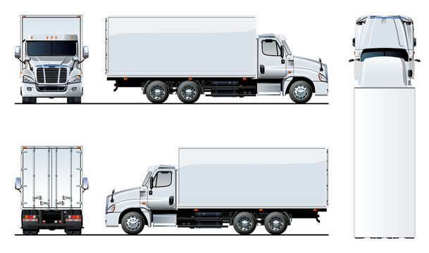 Cargo  truck template isolated on transparency background. PNG format
