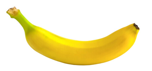One banana isolated on white background.