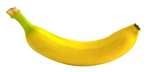 One banana isolated on white background.