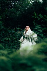 Spiritual girl in the jungle of Himachal Pradesh