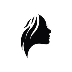 Face girl silhouette vector.