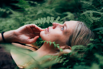 Portrait of a model in the jungle 