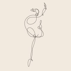 lineart illustration of a ballerina