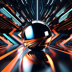 Abstract 3d polygon shaped futuristic dark background. Generative AI