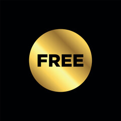 Gold Color Free Label ribbon banner and label sticker badge tag advertising Vector illustration.