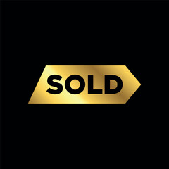 gold color sold sticker. sold sign. sold banner vector template