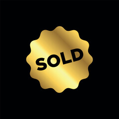 gold color sold sticker. sold sign. sold banner vector template