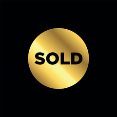 gold color sold sticker. sold sign. sold banner vector template