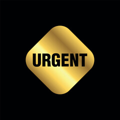 gold color urgent tag. urgent isolated peeler vector template